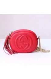Gucci Soho Leather Mini Chain Bag Red 353965 VS07716