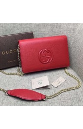 Gucci Soho Leather Mini Chain Bag Red 407041 VS03488