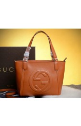 Gucci Soho Leather Top Handle Bag 369176 Wheat VS09871