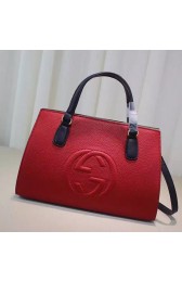 Gucci Soho Leather Top Handle Bag Red and Blue 431571 VS08841