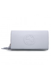 Gucci Soho Original Leather Clutch 336753 White VS07586