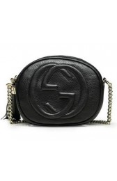 Gucci Soho Original Leather mini Chain Bag 353965 Black VS01515