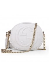 Gucci Soho Original Leather mini Chain Bag 353965 White VS00277