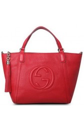 Gucci Soho Original Leather Top Handle Bag 369176 Red VS04351