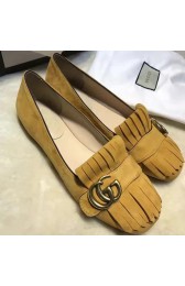 Gucci Suede Ballet Flat Yellow 453373 VS08034