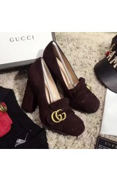 Gucci Suede Fringe Pump Coffee 408206 VS05200