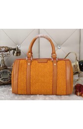 Gucci Suede Leather Medium Boston Bag 247205 Wheat VS01522
