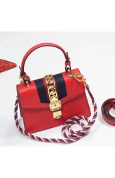 Gucci Sylvie Leather Mini Bag Red 470270 VS01523