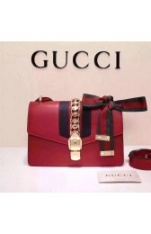 Gucci Sylvie Leather Shoulder Bag 421822 Red VS03093