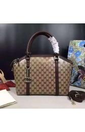 Gucci Vintage Web Canva Medium Top Handle Bag 341503 Brown VS04497