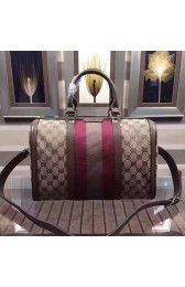 Gucci Vintage Web Original GG Canvas Boston Bag Grey 247205 VS02801