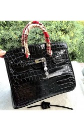 Hermes Birkin 30CM Tote Bags Croco Leather H30CO Black VS02790