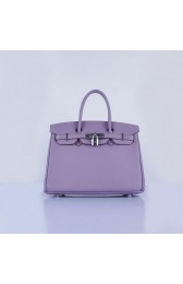 Hermes Birkin 30CM Tote Bags Light Lavender Grainy Leather Silver VS07347