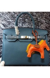 Hermes Birkin 30CM Tote Bags Litchi Leather H30LI Blue VS00401