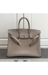 Hermes Birkin 35 Tote Bag in Light Grey Togo Leather Gold Hardware HB1210 VS09617