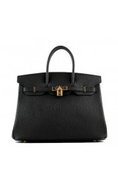 Hermes Birkin 35CM Tote Bag Black Grainy Leather H-35 Gold VS02226