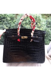 Hermes Birkin 35CM Tote Bag Croco Leather H35CO Black VS08662
