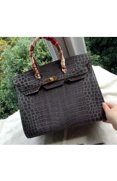 Hermes Birkin 35CM Tote Bag Croco Leather H35CO Grey VS07538