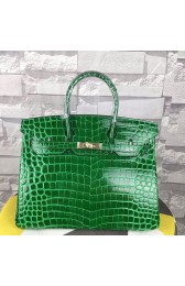 Hermes Birkin 35CM Tote Bag Green Crocodile Leather B06222 VS03851