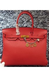 Hermes Birkin 35CM Tote Bag Litchi Leather HB35GL Red VS01917