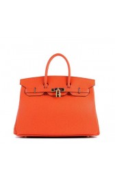 Hermes Birkin 35CM Tote Bag Orange Grainy Leather H-35 Gold VS01858