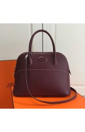 Hermes Bolide 31 Bag in Burgundy Swift Leather HB3101 VS07156