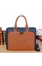 Hermes Briefcase Original Calf Leather H3005 Blue VS09748