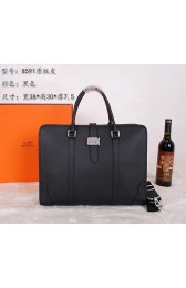 Hermes Briefcase Original Calf Leather H8591 Black VS06708