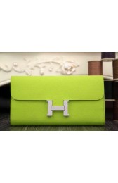 Hermes Constance Long Wallets Original Leather HA909 Light Green VS03046