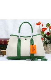 Hermes Garden Party 30cm Tote Bag Canvas Green VS03078