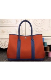 Hermes Garden Party 36cm 30cm Tote Bag Canvas Orange&Blue VS05174