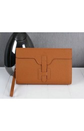 Hermes Jige Clutch Bag Calfskin Leather HQ8059 Wheat VS03691