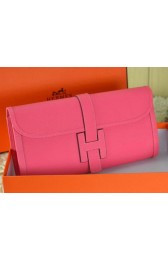 Hermes Jige Clutch Bag Calfskin Leather Light Red VS09670