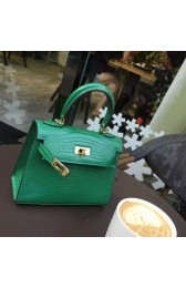 Hermes Kelly 25cm Mini Tote Bag In Green Lizard Embossed Calfskin K2025 VS05529