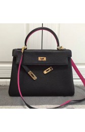 Hermes Kelly 28 Tote Bag in Black Togo Leather HK0928 VS09640