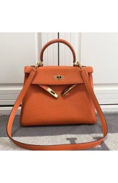 Hermes Kelly 28 Tote Bag in Orange Togo Leather HK0928 VS00800