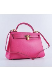 Hermes Kelly 32cm Shoulder Bags Rosy Grainy Leather Gold VS06637