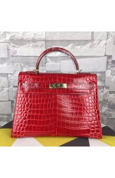 Hermes Kelly 32cm Tote Bag Red Crocodile Leather K06221 VS03941