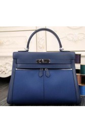 Hermes Kelly Lakis Tote Bag H3658 Blue VS01903