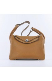 Hermes Lindy 30CM Grainy Leather Shoulder Bag H6207 Wheat VS00305
