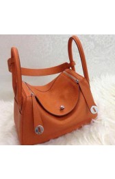 Hermes Lindy 30CM Original Leather Shoulder Bag HLD30 Orange VS09806