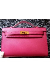 Hermes MINI Kelly 22cm Tote Bag Calf Leather K011 Rose VS01482