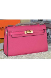 Hermes MINI Kelly 22cm Tote Bag Calfskin Leather Rose VS05751
