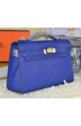 Hermes MINI Kelly 22cm Tote Bag Calfskin Leather Royal VS03196