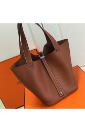 Hermes Picotin Lock 22 Tote Bag Togo Leather Brown HP1112 VS05625