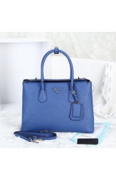 High Imitation Prada Twin Saffiano Leather Cuir Tote BN2748 in Lake Blue LSS VS05260