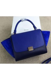 High Quality Celine mini Trapeze Bag Suede Leather CL005 Blue&Royal VS00869