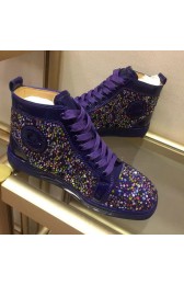 High Quality Christian Louboutin Louis Strass Flat Purple CL1250 VS03622