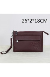 High Quality Gucci Original Grainy Leather Clutch G8016 Burgundy VS01210