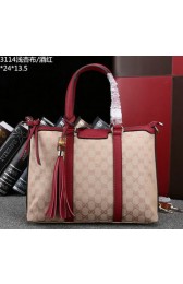 High Quality Gucci Rania Original GG Canvas Top Handle Bags 353114 Burgundy VS04190